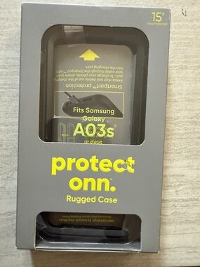protect onn. Rugged Case for Samsung Galaxy A03s — Black